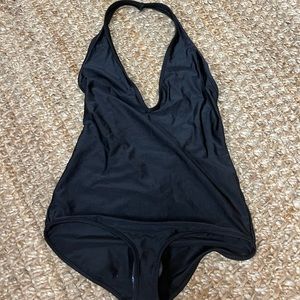 Black NEW American Apparel black halter one piece swimsuit